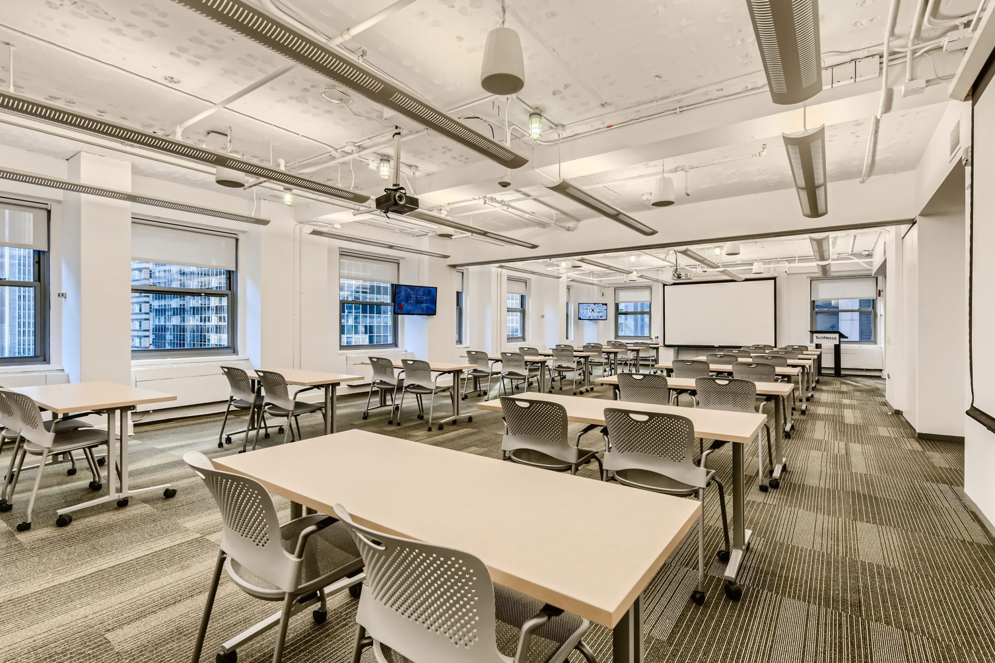 Conference Rooms C+D in the Classroom style